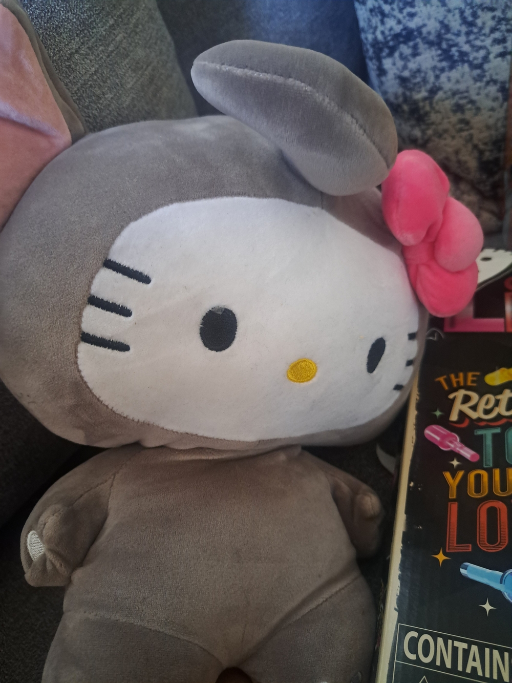 Hello Kitty Plush - Gray Body with Pink Bow
